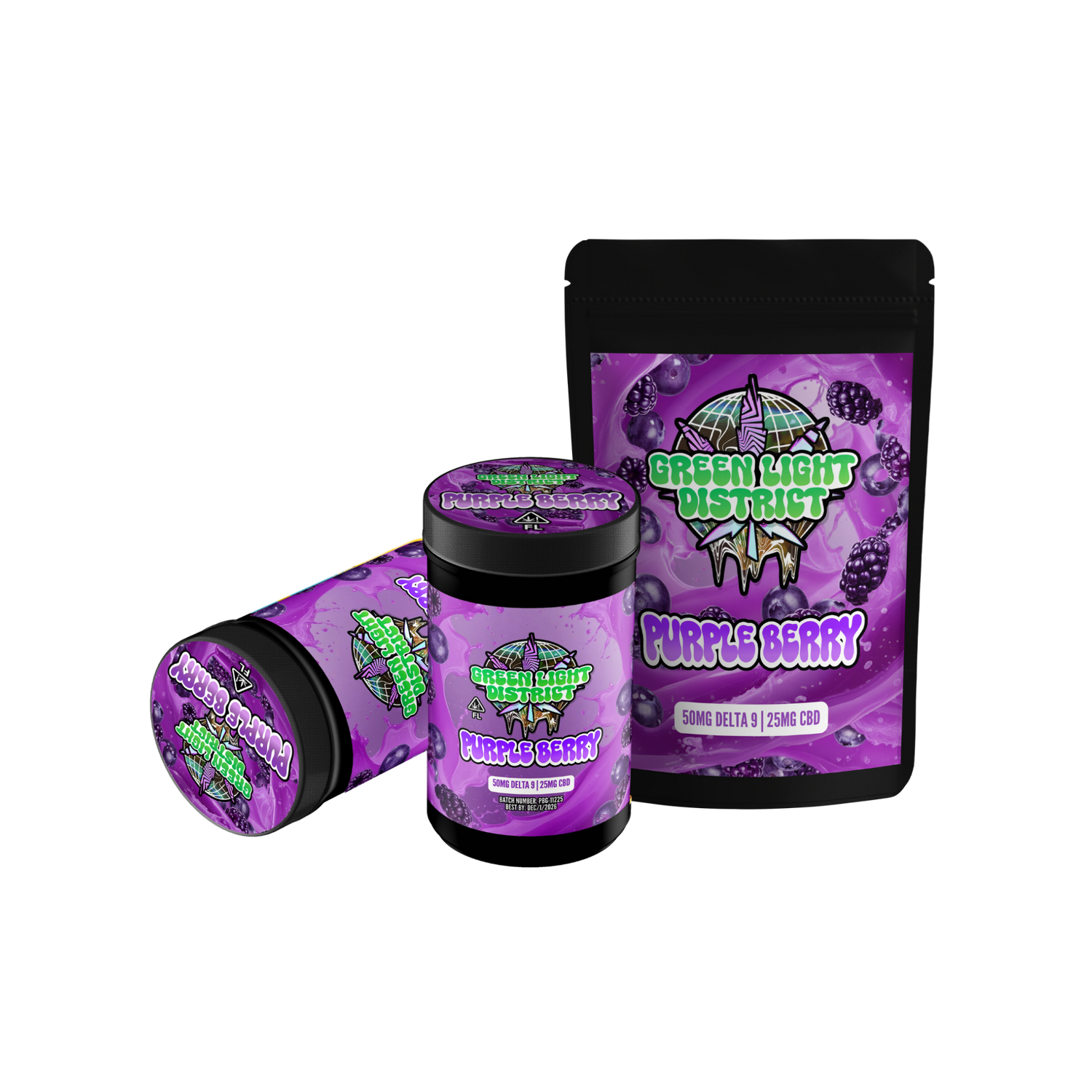 Purpleberry - 10ct - 50mg D8 | 25mg CBD